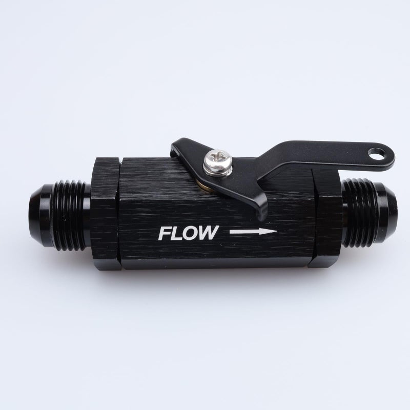 AC PERFORMANCE Inline Fuel Male Shut Off Valve with Cable Lever Aluminum Black -10 AN - Image 3